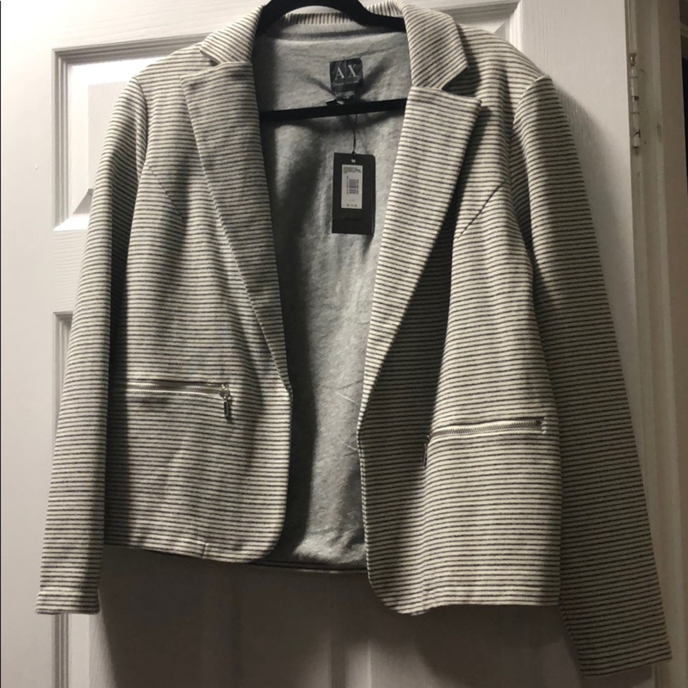 Armani exchange striped blazer